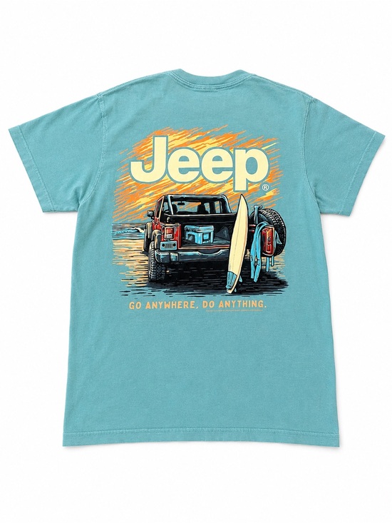 Comfort Colors Other - Jeep Graphic T Shirt Comfort Colors Small Turquoise Surf SUV Vintage mens womens